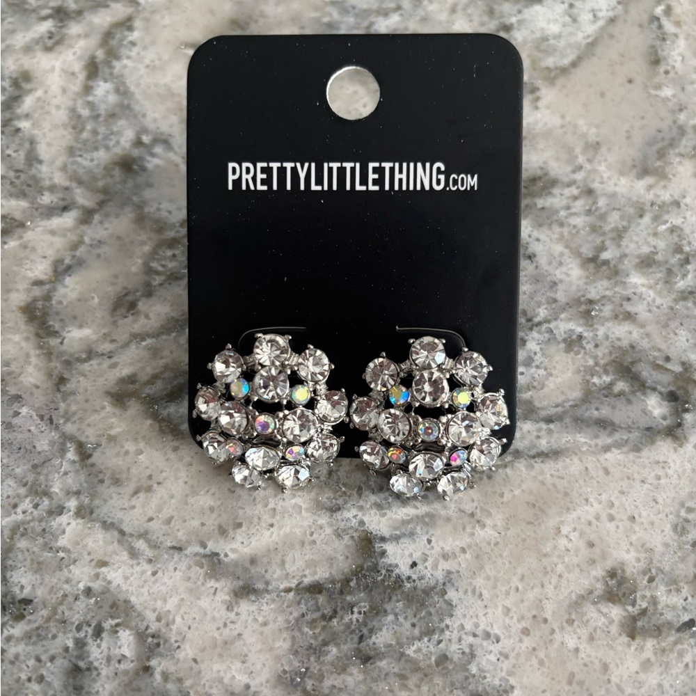PrettyLittleThing Silver Crystal Earrings